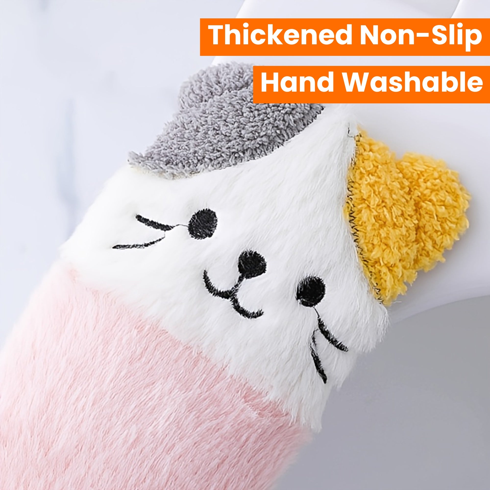 Warm Plush Toilet Seat Cushion Cover, Soft Buttocks Support, Thickened Non-Slip Bathroom Warmer Pad, with Hand Washable, for All Seasons