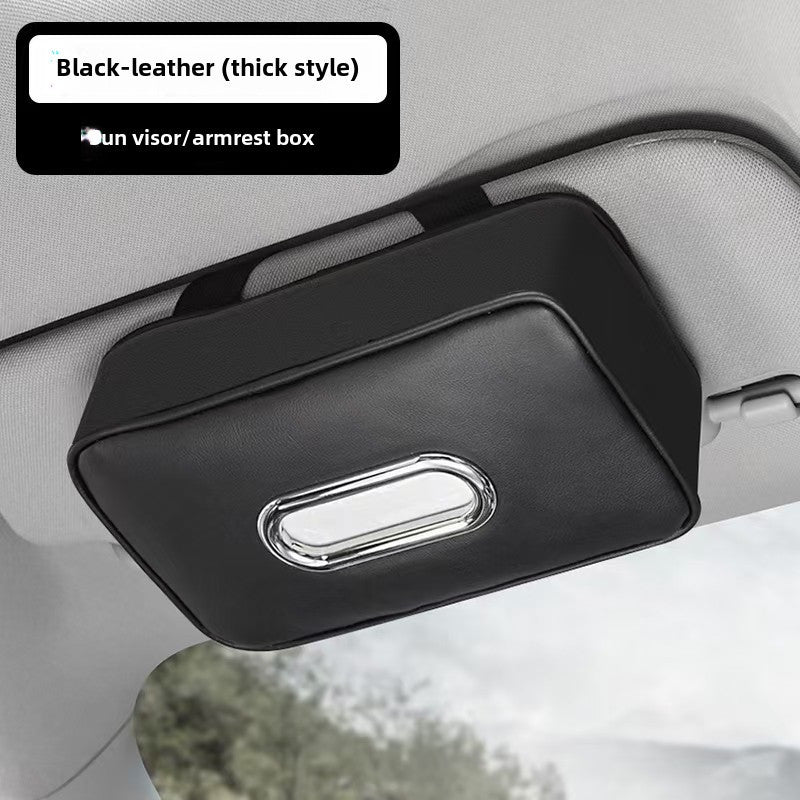 Faux Leather Car Sun Visor Tissue Box - Easy to Extract, No Land Occupation, Comfortable Napkin Holder for Auto Interior Decor, Auto Interior Accessory | Modern Car Accessory | Durable Material, Tissue Box for Car