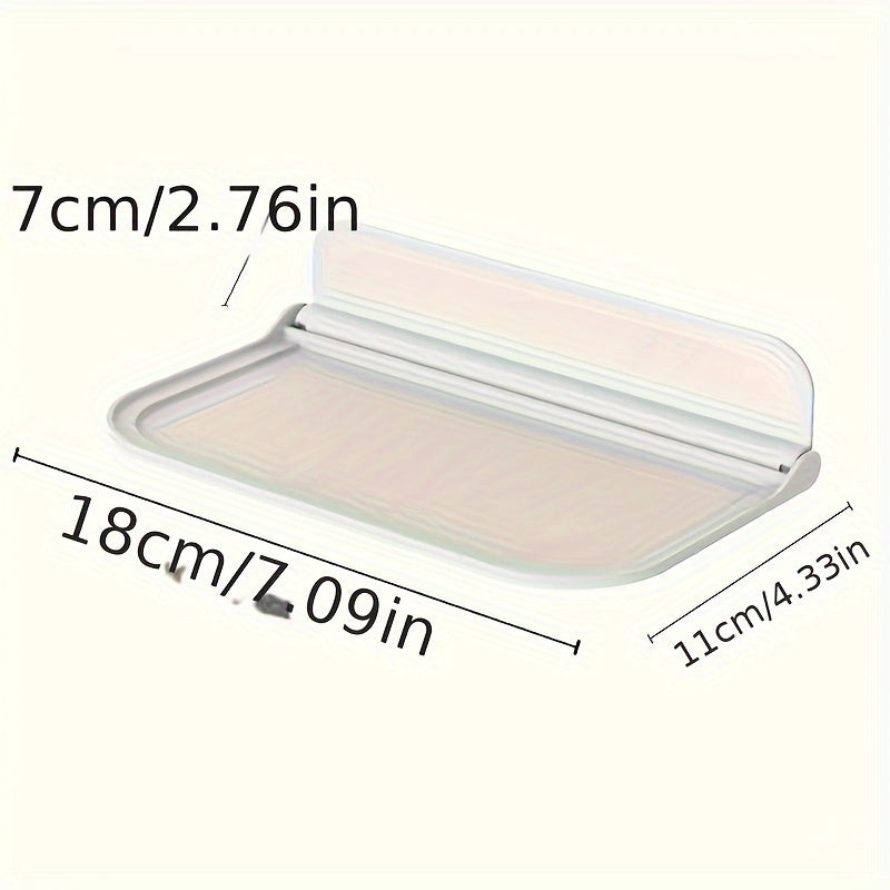 1pc Modern Punch-Free Foldable Wall Mounted Floating Shelf - Plastic Storage Rack for Bathroom, Hand Towel, Clothes - Ideal for Home, Living Room, Office Decor