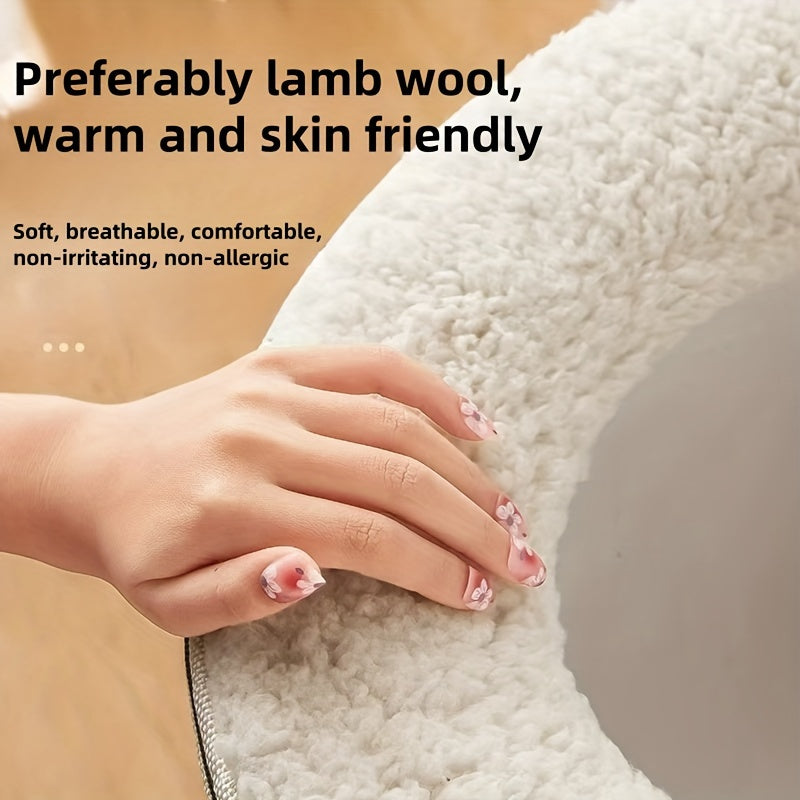 1pc Cute Cartoon Cat Design Toilet Seat Cover, Soft Polyester Fiber, Hand Washable, Water-Resistant, Universal Fit with Zipper, Thickened for All Seasons Comfort