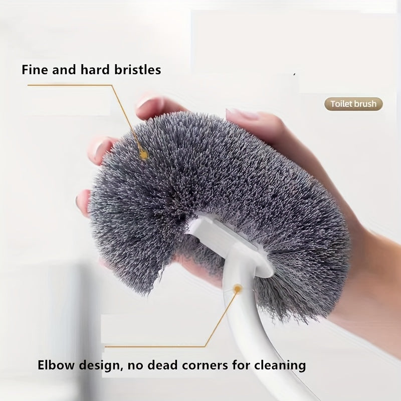 Ergonomic Non-Slip Toilet Brush - Reusable, Hygienic Bathroom Cleaning Tool with Durable Plastic Handle