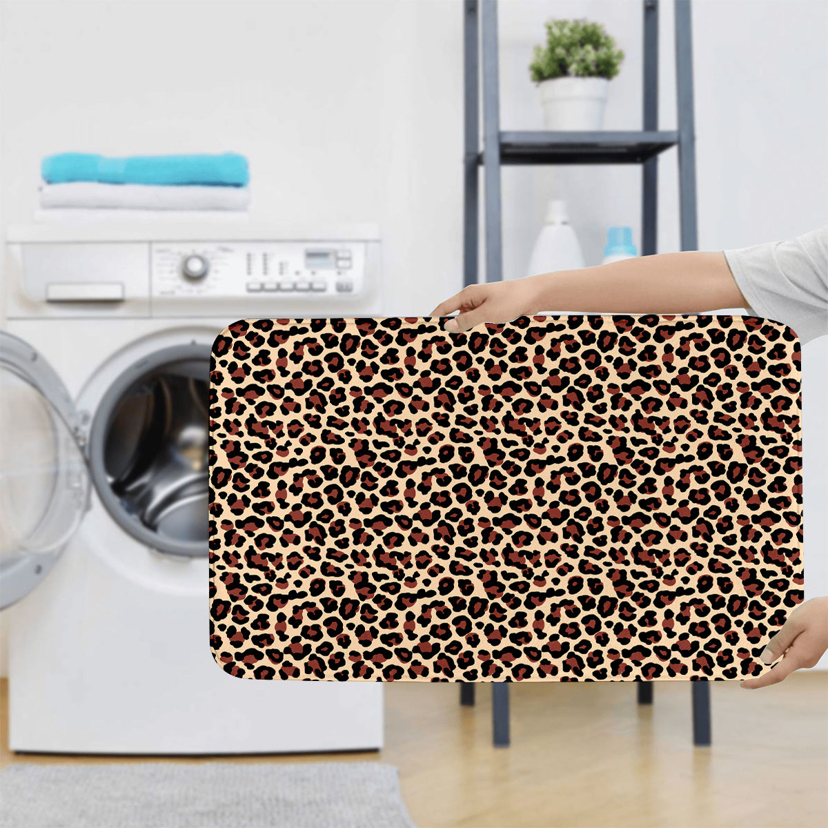3pcs set Leopard Print Bathroom Mat, Bathroom Mat Set, Thickened Non-slip Quality Good machine washable Mat, Bathroom Decorations, Set includes Bath Rug, Contour Mat and Toilet Seat Cover Spring All-season Decoration