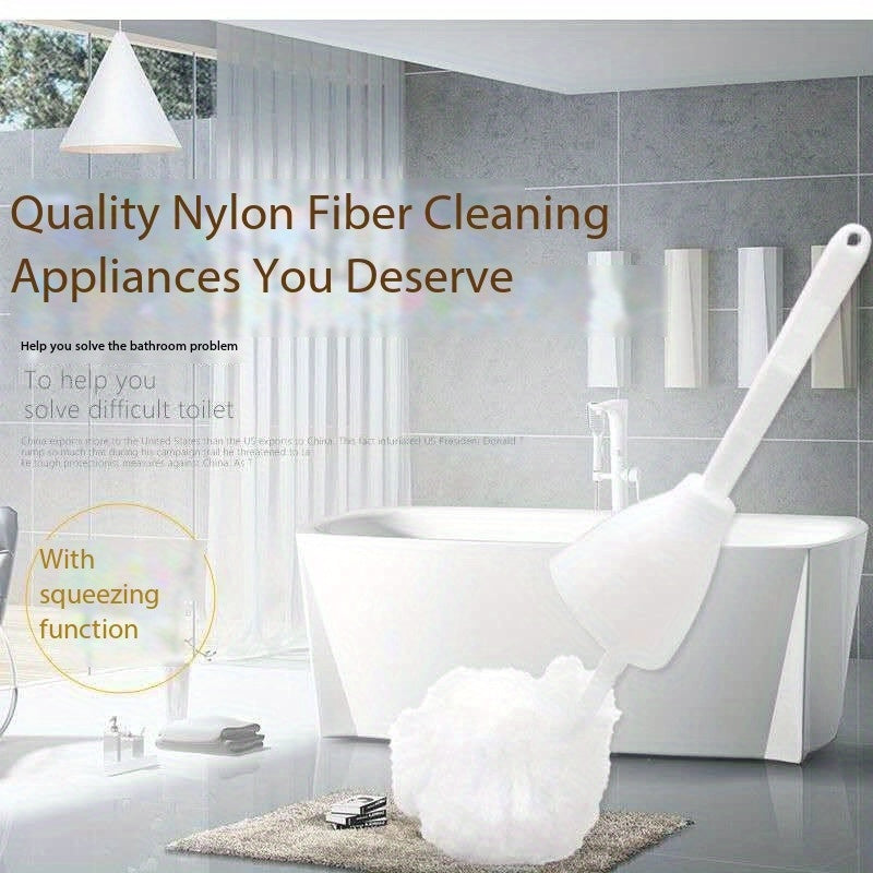 Multi-Functional Soft Bristle Toilet Brush with Long Handle, Plastic Material, Uncharged, for Bathroom and Toilet Cleaning, Hotel Quality Bathtub Brush