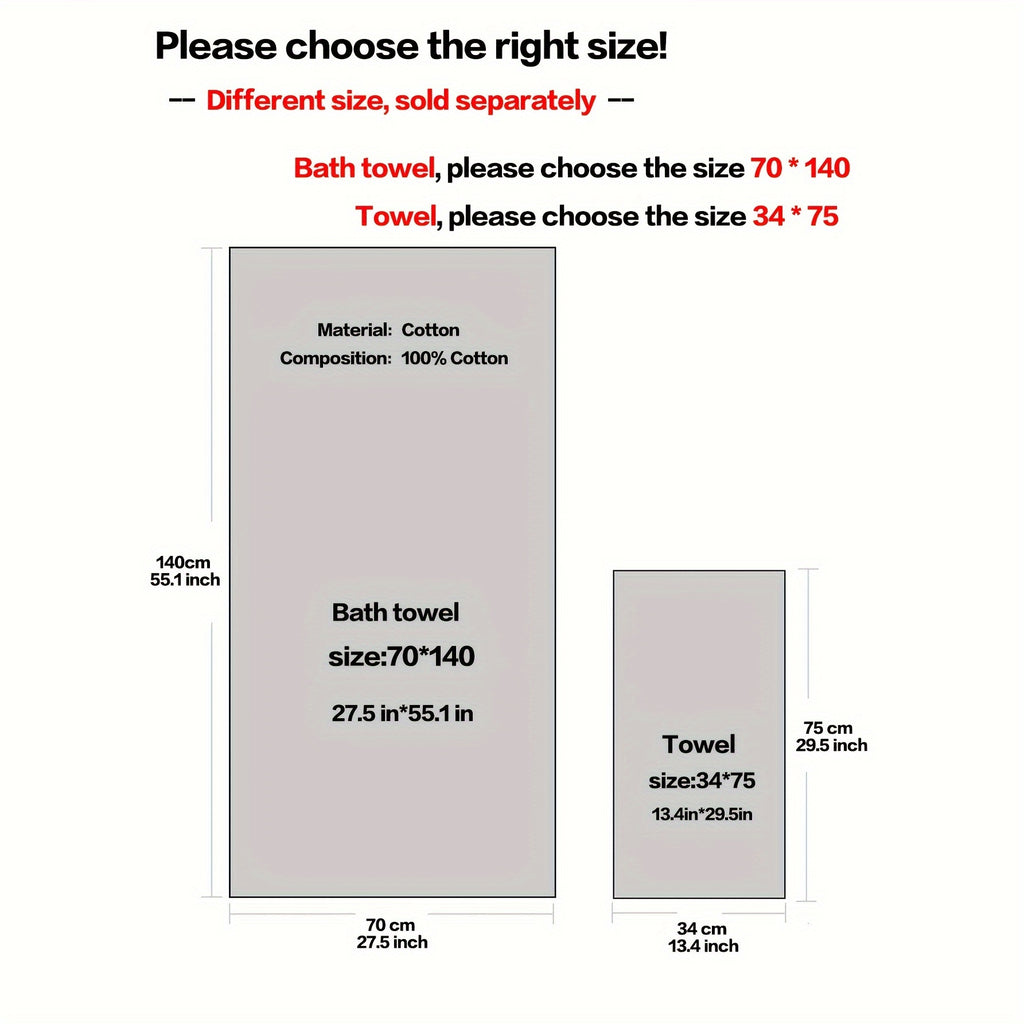 Luxurious Pure Cotton Geometric Pattern Towel - Soft, Absorbent, Quick-Dry for Bath or Face, 13.39x29.53inch or 27.56x55.12inch, Black with Golden Thread, Modern Design, Hand Wash Only, Bath Towels