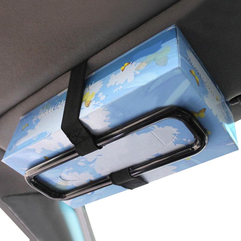1pc Universal Car Tissue Holder with Adjustable Strap - Yellow Plastic Box for Napkins, Paper Towels, and Tissues - Ideal for Sun Visors and Center Console Storage, Center Console Organizer|Decorative Box|Durable Plastic, Tissue Box Holder