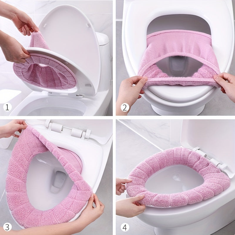 Washable Two-Tone Toilet Seat Cushion - Thickened Winter Comfort, Removable Cover, Medical Grade Material