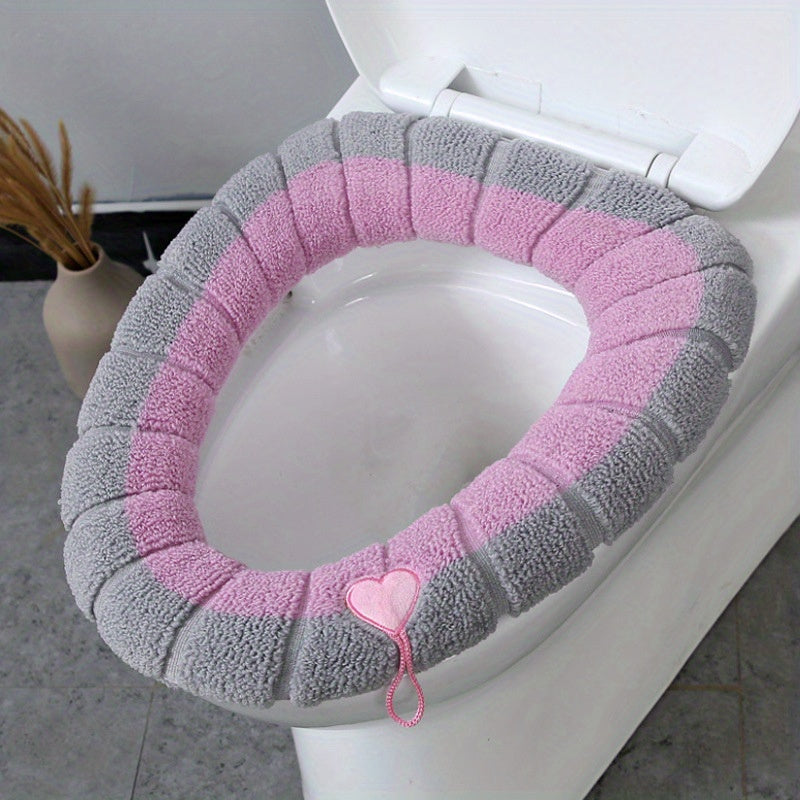 Washable Two-Tone Toilet Seat Cushion - Thickened Winter Comfort, Removable Cover, Medical Grade Material