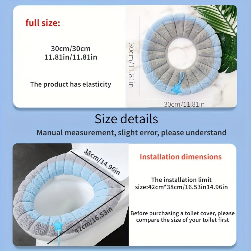 Washable Two-Tone Toilet Seat Cushion - Thickened Winter Comfort, Removable Cover, Medical Grade Material