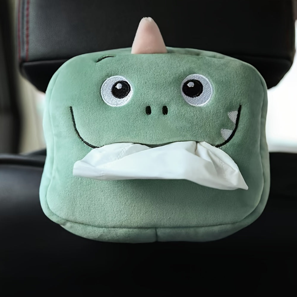 Cute Plush Animal Car Tissue Box Holder - Portable, Multi-Functional Drawer Design For Women'S Vehicles Cute Car Accessories For Women Tissue Box Holder Car