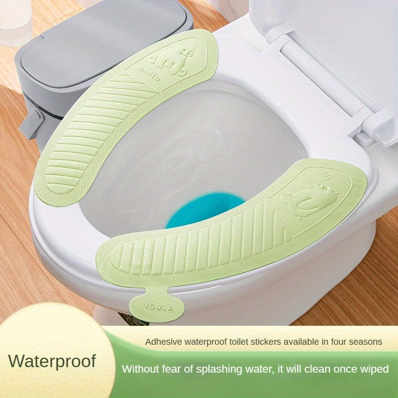 Waterproof Massage Toilet Seat Cushion Cover, Hand Washable, Water-Resistant, Adhesive Portable Toilet Sticker for All Seasons