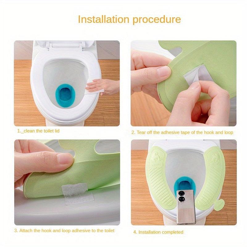 Waterproof Massage Toilet Seat Cushion Cover, Hand Washable, Water-Resistant, Adhesive Portable Toilet Sticker for All Seasons