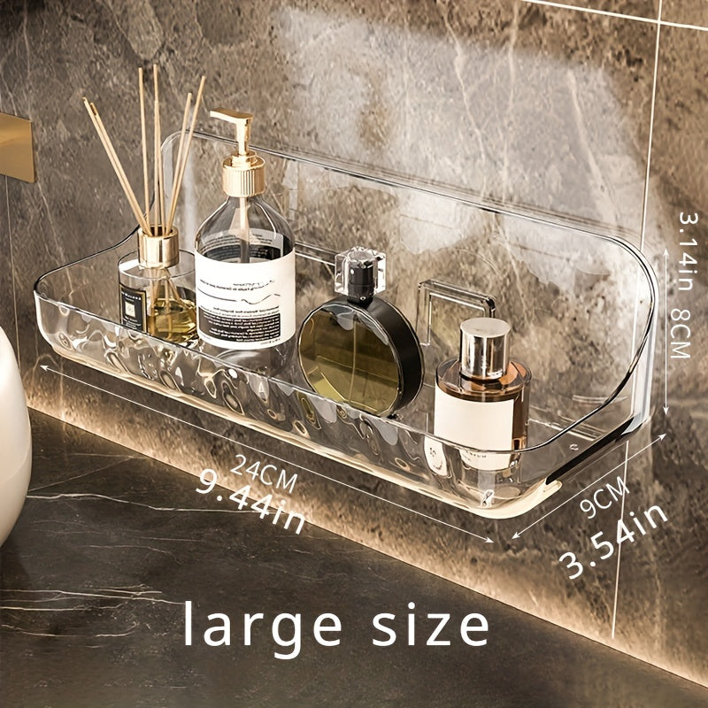 Clear Acrylic Bathroom Organizer: Wall-Mounted, Large Size, 24Cm X 9.44In, Perfect for Storage And Organization in Your Bathroom RV Showers