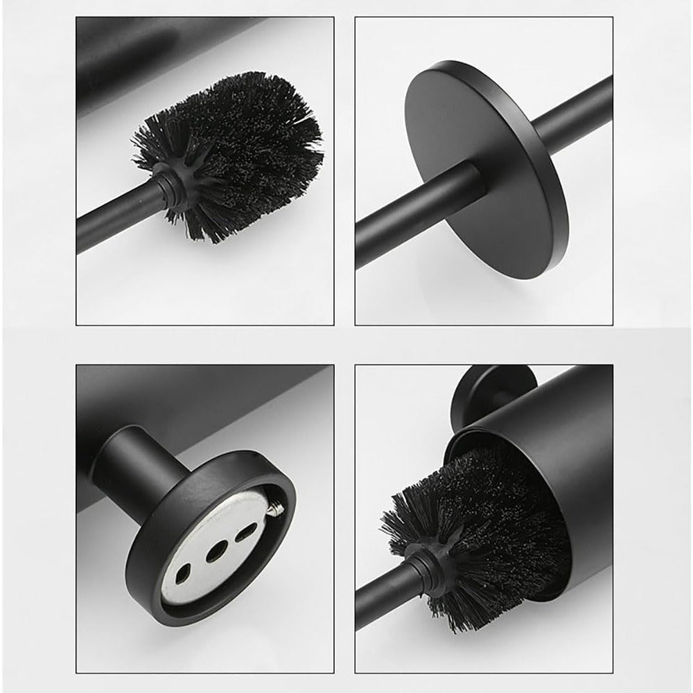Freestanding Stainless Steel Toilet Brush and Holder Cleaning Kit for Bathroom