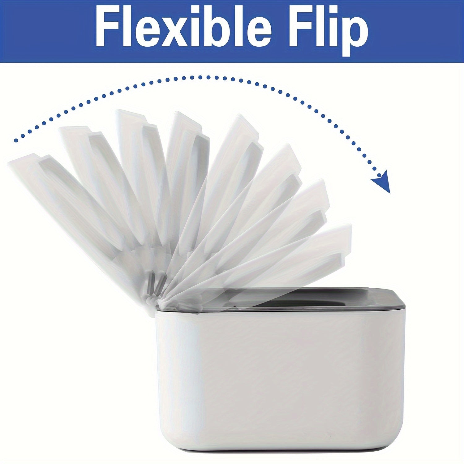 Easy-Tear Tissue Dispenser for Adults 14+, Refillable Wet Wipe Dispenser, Single-Hand Operation, Non-Slip Base, Compatible with Various Tissues, White PP Material