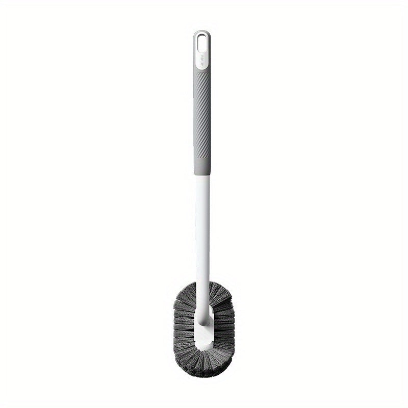 Flexible Long-Handle Toilet Brush with Soft Bristles - No Dead Corner, Wall-Mounted Design for Efficient Bathroom Cleaning