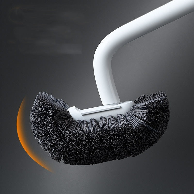 Flexible Long-Handle Toilet Brush with Soft Bristles - No Dead Corner, Wall-Mounted Design for Efficient Bathroom Cleaning