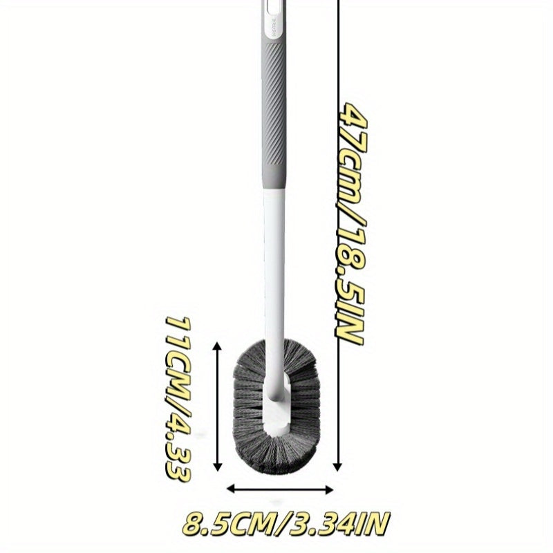Flexible Long-Handle Toilet Brush with Soft Bristles - No Dead Corner, Wall-Mounted Design for Efficient Bathroom Cleaning