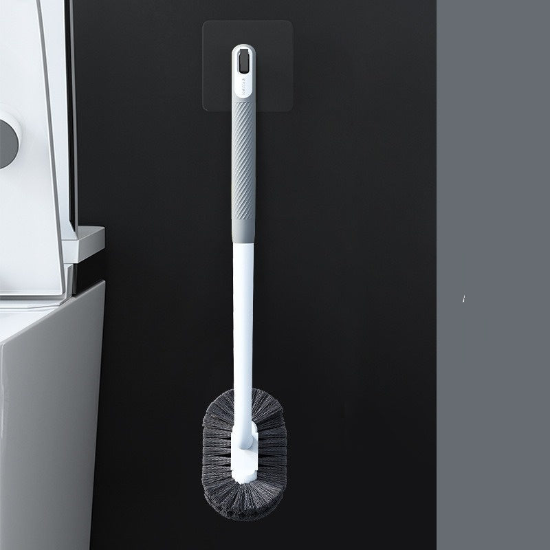 Flexible Long-Handle Toilet Brush with Soft Bristles - No Dead Corner, Wall-Mounted Design for Efficient Bathroom Cleaning