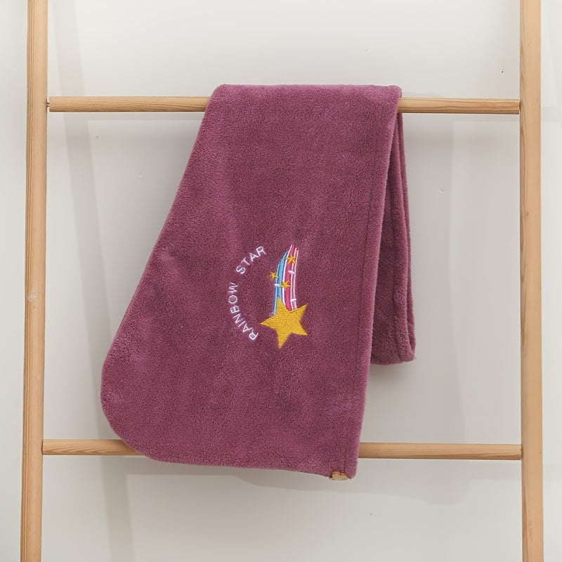 1 Ultra-Soft Microfiber Bath Towel - Quick-Dry, Lightweight & Breathable Shower Cap for Women, Coral Fleece Microfiber Towel - Perfect for Wet Hair, Relaxed Texture, Unscented, Lightweight Towel | Vibrant Star Design | Soft Texture Towel, Bath Towel