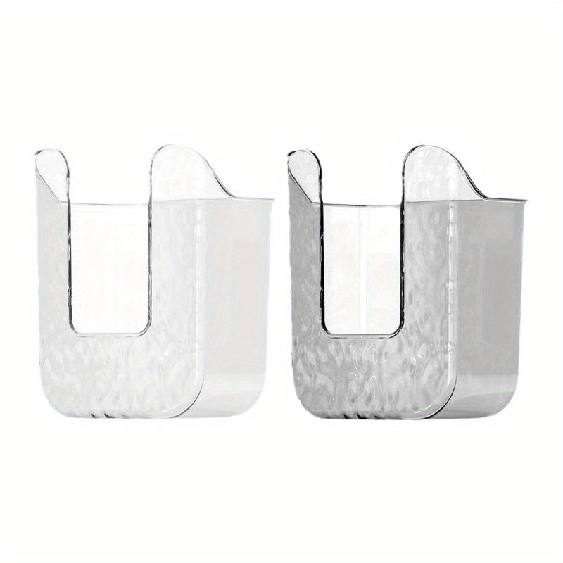 Square Plastic Tissue Box for Bathroom - 1\u002F2 Luxury Wall-mounted Napkin and Wet Wipe Storage Box, No Drilling Required, Easy-to-Install Dispenser