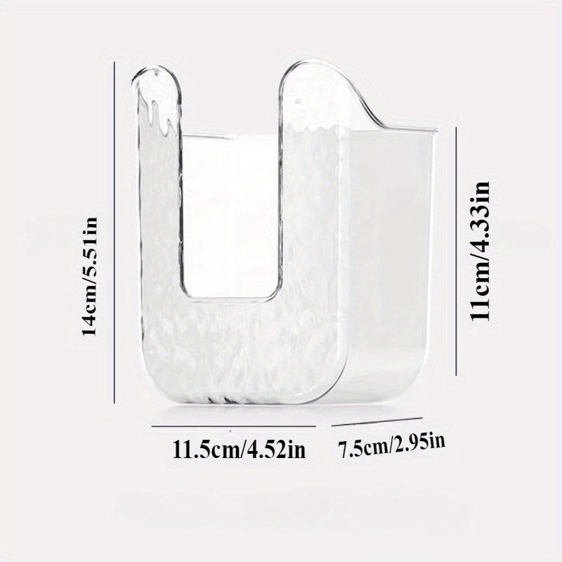 Square Plastic Tissue Box for Bathroom - 1\u002F2 Luxury Wall-mounted Napkin and Wet Wipe Storage Box, No Drilling Required, Easy-to-Install Dispenser
