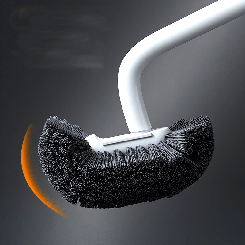Flexible Long-Handle Toilet Brush with Soft Bristles - No Dead Corner, Wall-Mounted Design for Efficient Bathroom Cleaning