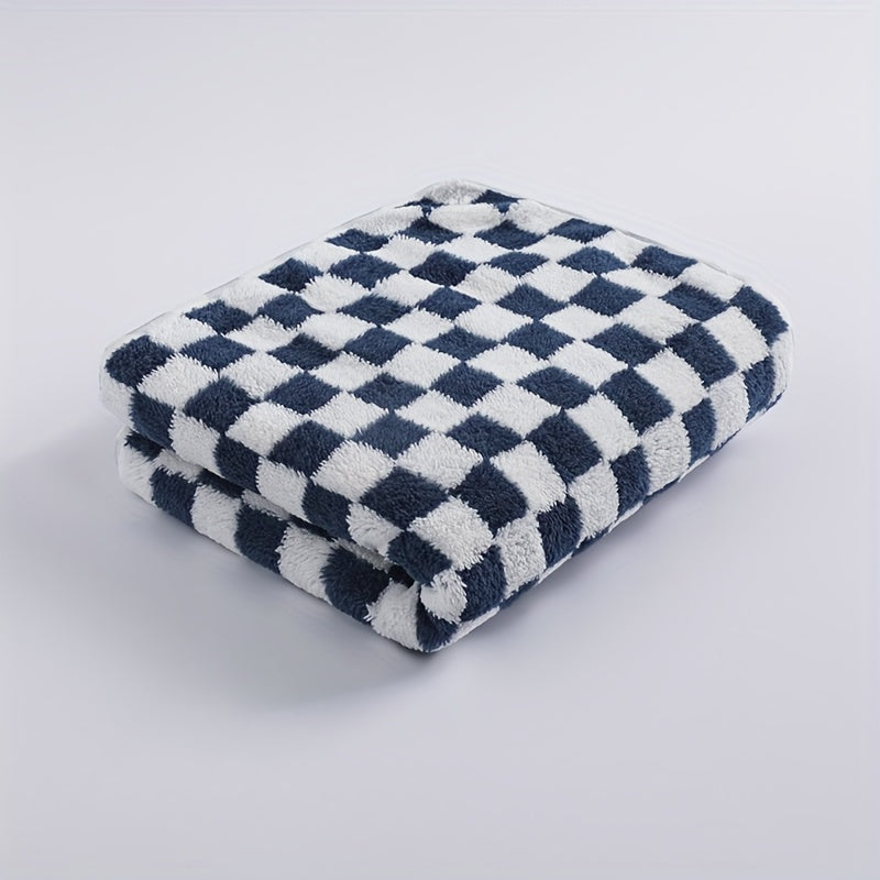 Elegant Bohemian Style Bath Towels - Soft Polyester & Nylon Blend, Classic Check Pattern in Green, White, Yellow, and Purple, Perfect for Home Decor, Bathroom Essentials|Elegant Bathroom Decor|Soft Texture, Wash Cloths