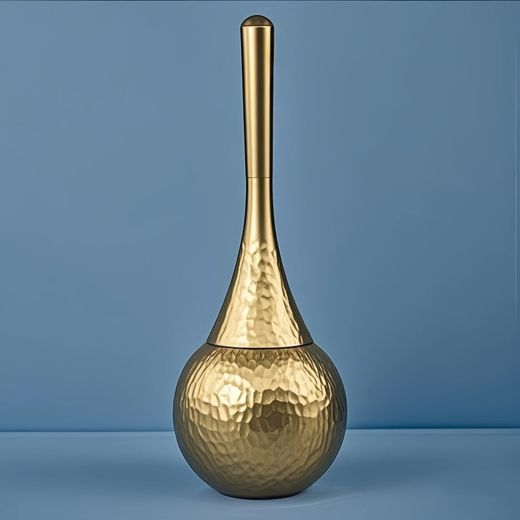 Luxurious Golden Toilet Brush with Long Handle - Elegant White Bristles, Ideal for Bathroom and Home Cleaning, Home Hygiene Essentials|Elegant Toilet Brush|Durable Plastic Brush