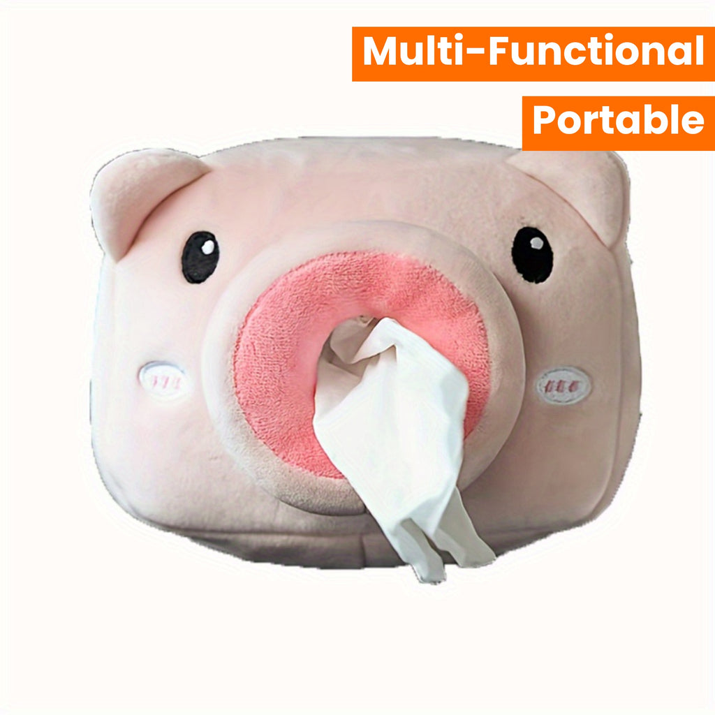 Cute Plush Animal Car Tissue Box Holder - Portable, Multi-Functional Drawer Design For Women'S Vehicles Cute Car Accessories For Women Tissue Box Holder Car