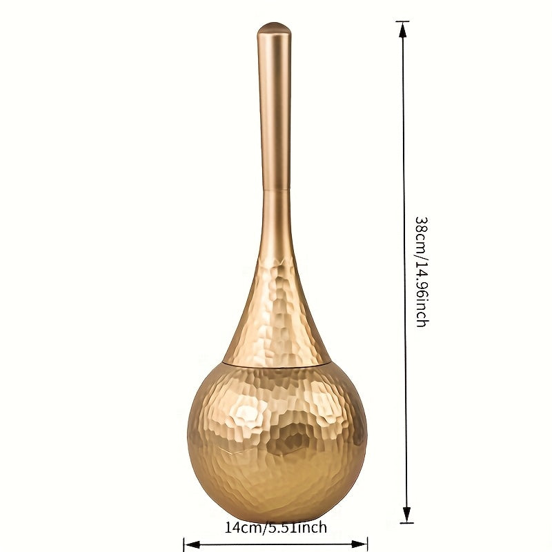 Luxurious Golden Toilet Brush with Long Handle - Elegant White Bristles, Ideal for Bathroom and Home Cleaning, Home Hygiene Essentials|Elegant Toilet Brush|Durable Plastic Brush
