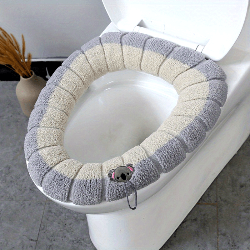 Washable Two-Tone Toilet Seat Cushion - Thickened Winter Comfort, Removable Cover, Medical Grade Material