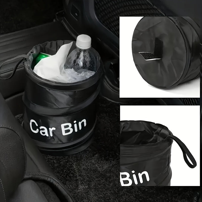 1PC Portable Folding Trash Can - Durable Polyamide Material, Leakproof, Hangable Design for Cars, Home, Office - Essential for Travel and Camping