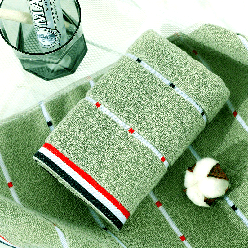 1pc Ultra-Absorbent Thick Towel for Adults - Pink, Blue & Gray Striped Design - Perfect for Face, Sweat, Outdoor & Camping Use - Modern Rectangular Hand or Dry Clean Towel