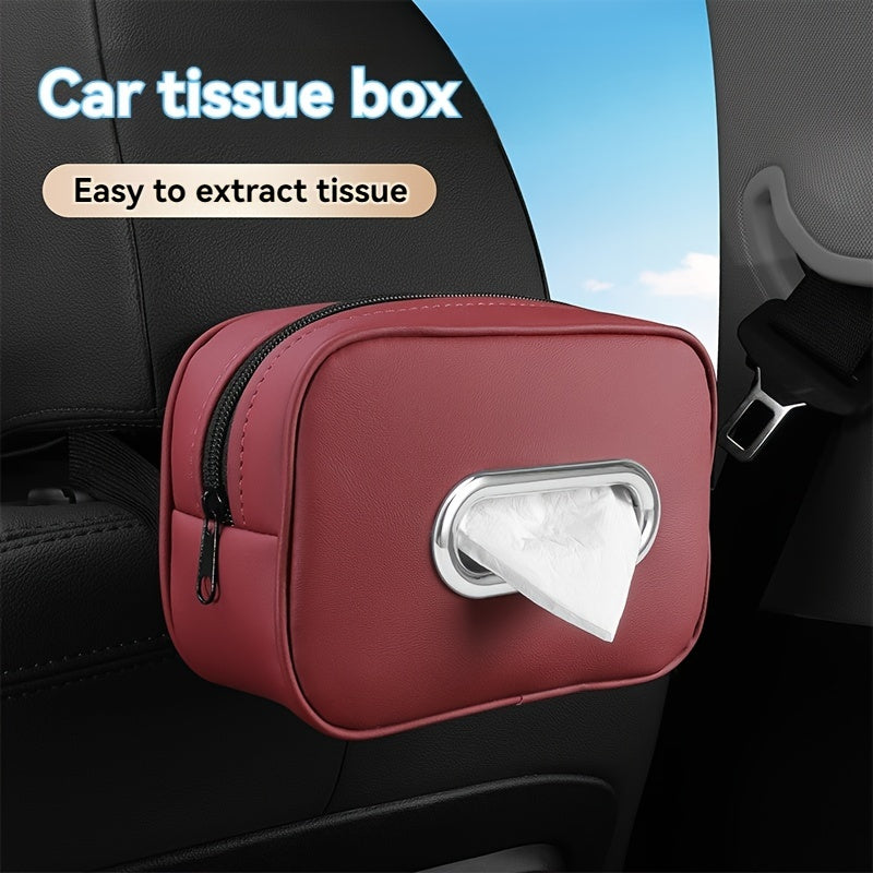 Faux Leather Car Sun Visor Tissue Box - Easy to Extract, No Land Occupation, Comfortable Napkin Holder for Auto Interior Decor, Auto Interior Accessory | Modern Car Accessory | Durable Material, Tissue Box for Car