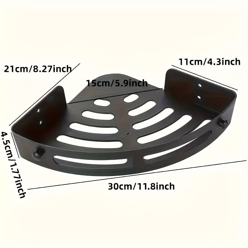 2pcs Bathroom Corner Shower Caddy, No-Drill Adhesive Wall-Mounted Shampoo Holder for Bathrooms, Holds Up to 6 Bottles of Conditioner