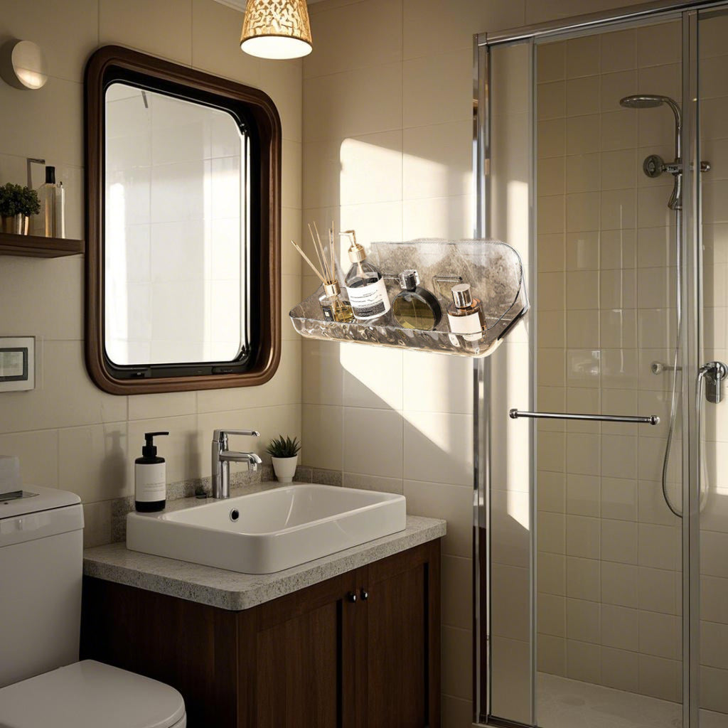 Easy-Install Acrylic Wall Shelf - No Drilling Required - for RV Bathroom - Perfect for Bathroom & Cosmetic Organization - for New Year, Valentine'S Day, Easter RV Showers