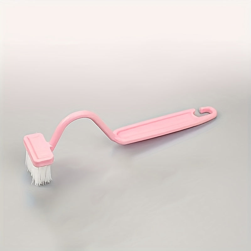 Ergonomic Pink V-Shaped Toilet Brush - Wall-Mounted, Manual, No-Scrub Design for Efficient Bathroom Corner Cleaning, Durable Plastic with Soft Bristles, Toilet Brush and Holder Set, Bathroom Cleaning Accessories
