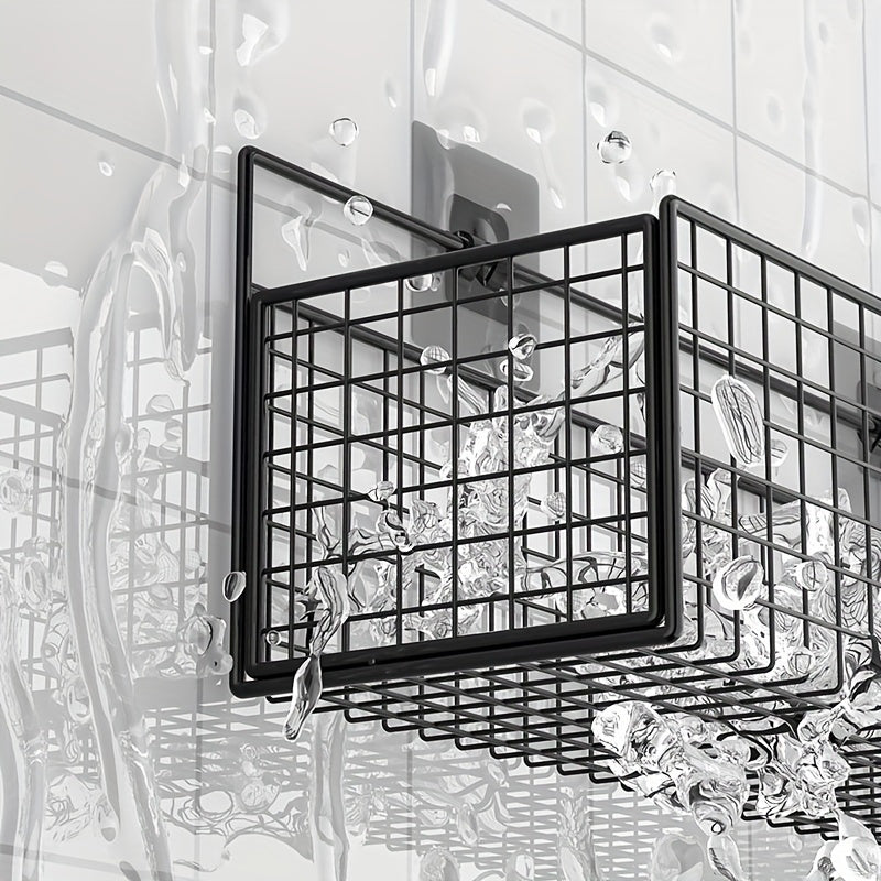 Farmhouse Style Metal Bathroom Wall-Mounted Storage Organizer - No-Drill Installation, Multi-Purpose Shelves for Toiletries, Towels & Bottles, Durable Rustic Decor for Bathroom Organization, Bathroom Organizers And Storage