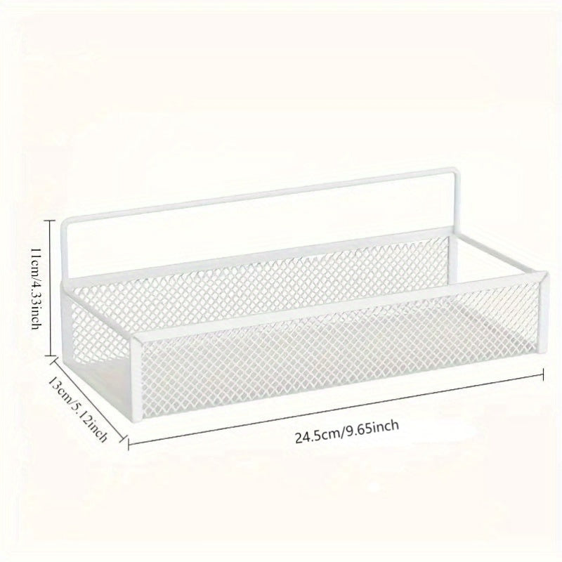 1pc Wall-Mounted Metal Shower Caddy, Lightweight No-Drill Bathroom Organizer Shelf for Shampoo and Soap Storage, Ideal for Kitchen and Bathroom Accessories, Non-Electric, Shower Caddie, Shower Caddies