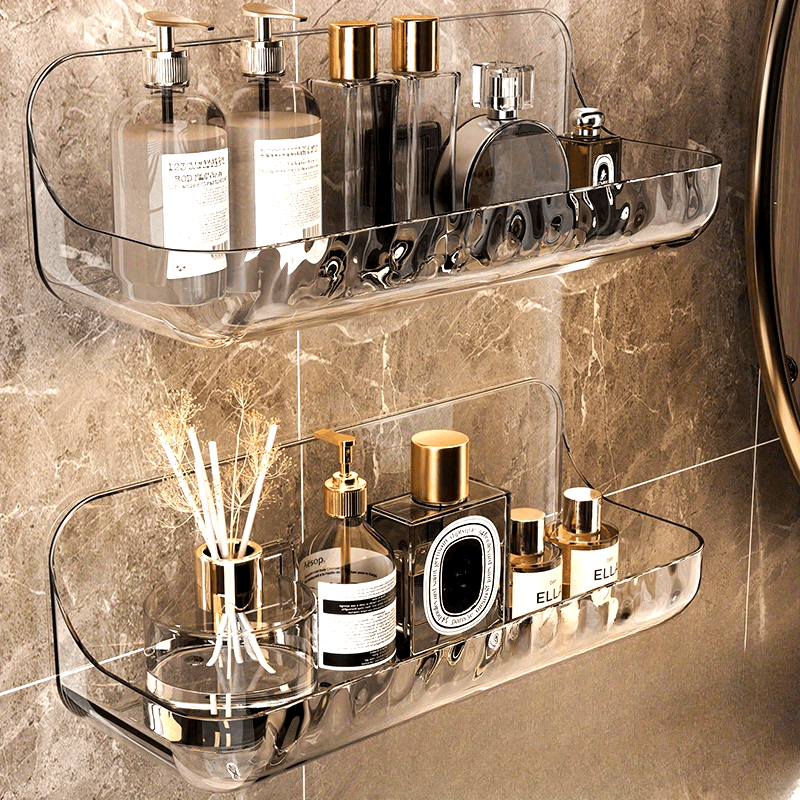 Clear Acrylic Bathroom Organizer: Wall-Mounted, Large Size, 24Cm X 9.44In, Perfect for Storage And Organization in Your Bathroom RV Showers