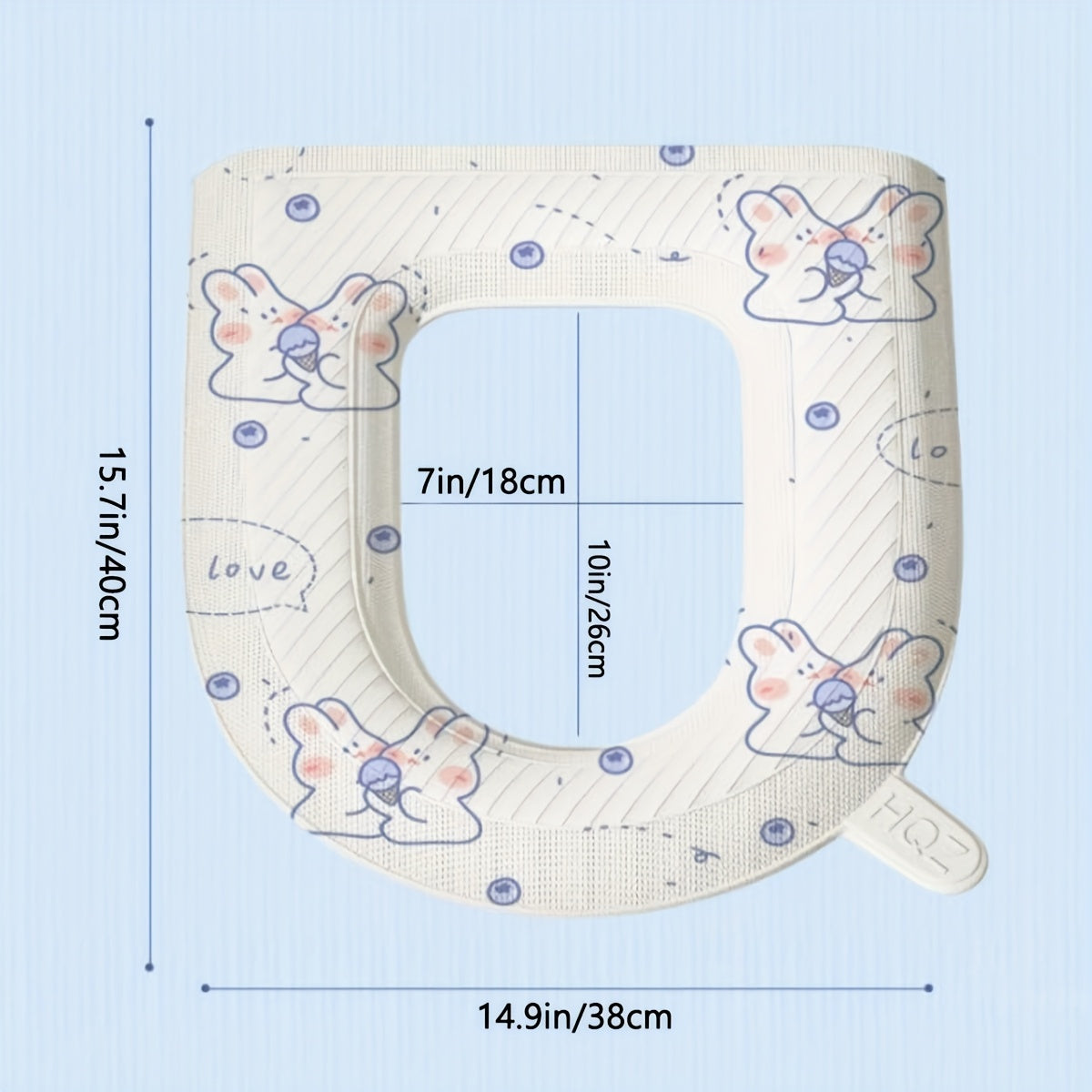 Waterproof Toilet Seat Cushion with Cute Bunny Design - Soft, Washable, Portable, All-Season Comfort for Home Use, Buttocks Comfort|Playful Design|Easy Installation