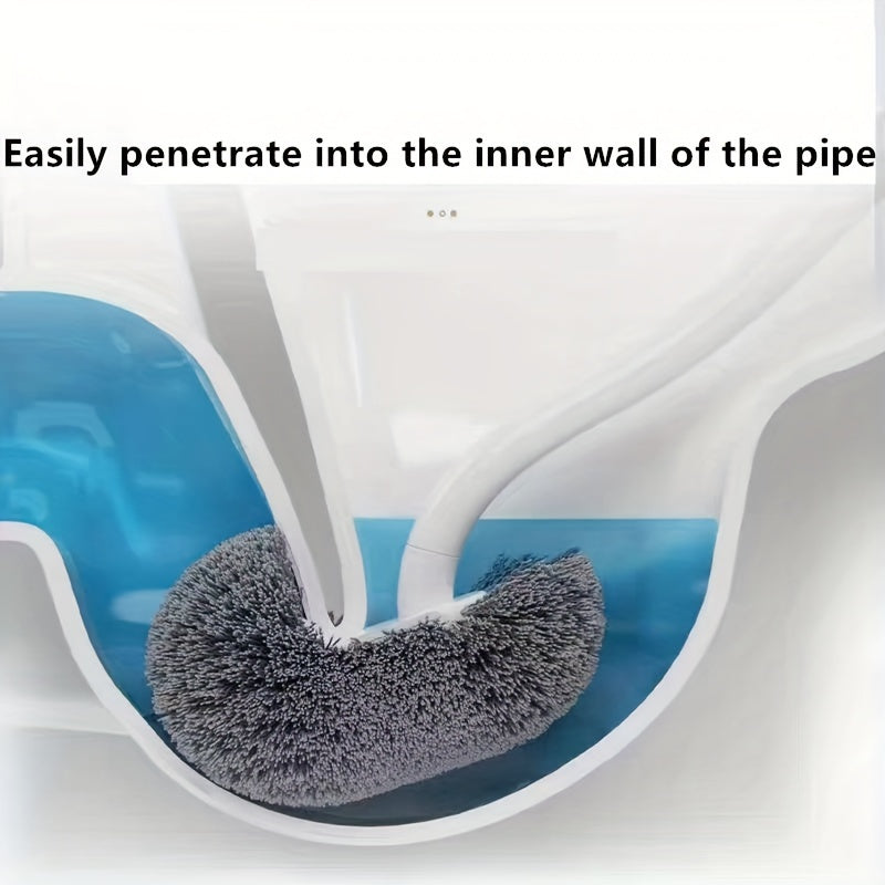 Ergonomic Non-Slip Toilet Brush - Reusable, Hygienic Bathroom Cleaning Tool with Durable Plastic Handle