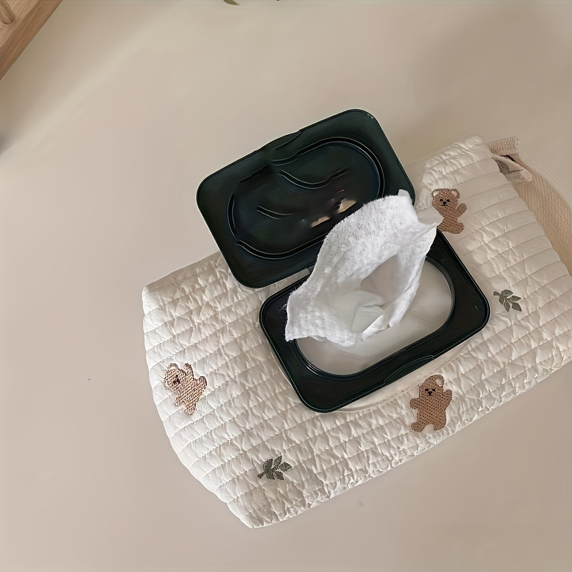 1pc Large Capacity Portable Travel Tissue Box Organizer with Flip Lid - Durable Polyester Fabric, Unfinished Design for Home, Office & On-the-Go Use, Travel Tissue Organizer | Decorative Tissues | Durable Organizer, Travel Tissue Packs