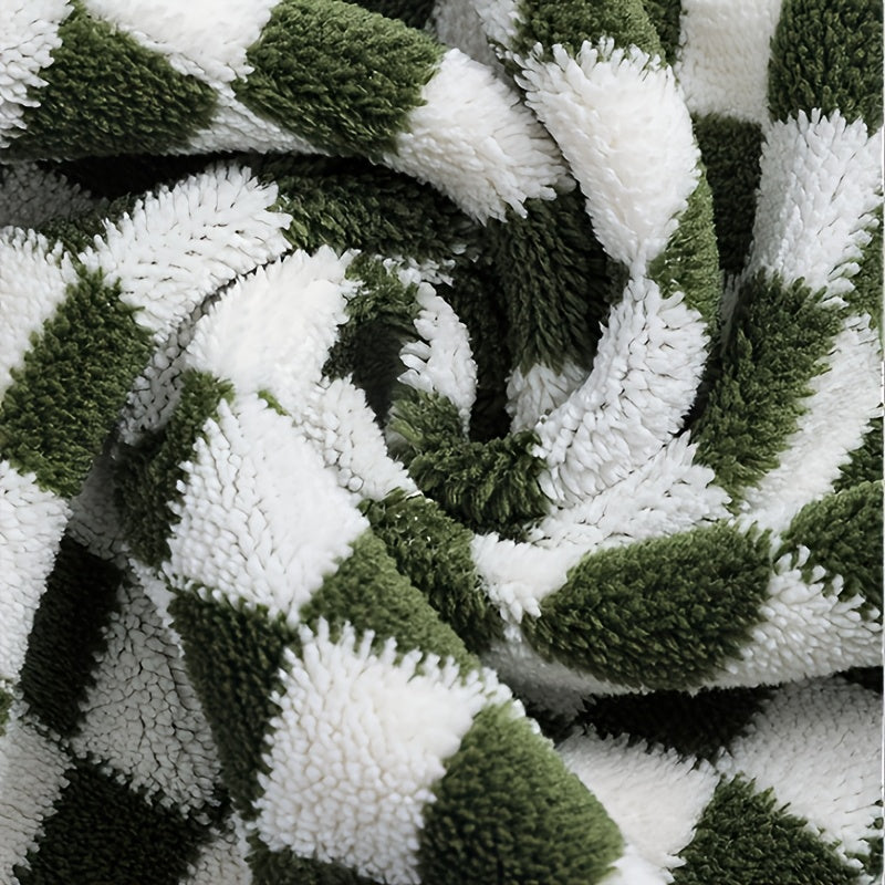 Elegant Bohemian Style Bath Towels - Soft Polyester & Nylon Blend, Classic Check Pattern in Green, White, Yellow, and Purple, Perfect for Home Decor, Bathroom Essentials|Elegant Bathroom Decor|Soft Texture, Wash Cloths