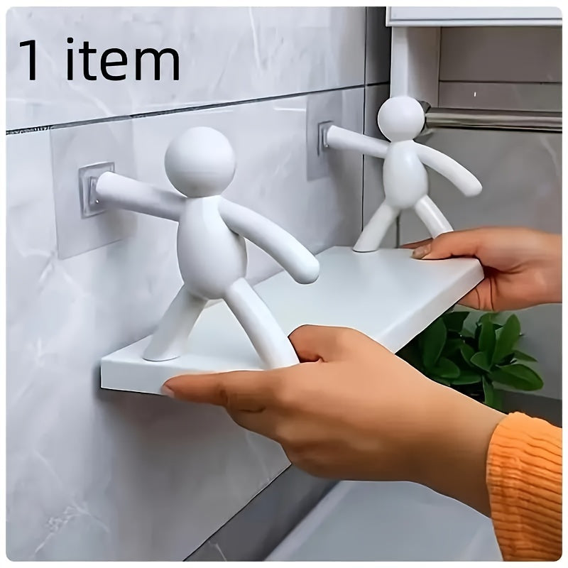 Chic Humanoid Wall-Mounted Storage Shelf - Modern Plastic Organizer for Kitchen & Bathroom
