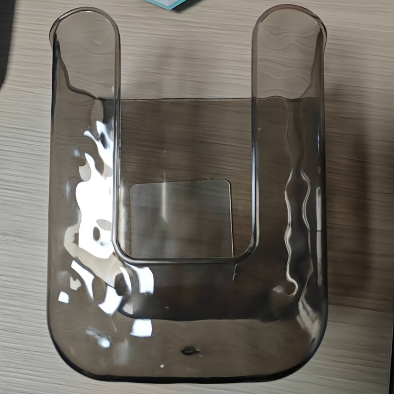 Square Plastic Tissue Box for Bathroom - 1\u002F2 Luxury Wall-mounted Napkin and Wet Wipe Storage Box, No Drilling Required, Easy-to-Install Dispenser