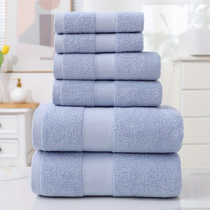 Set of Three Or Six Soft, Absorbent Cotton Towels And Bath Towels.
