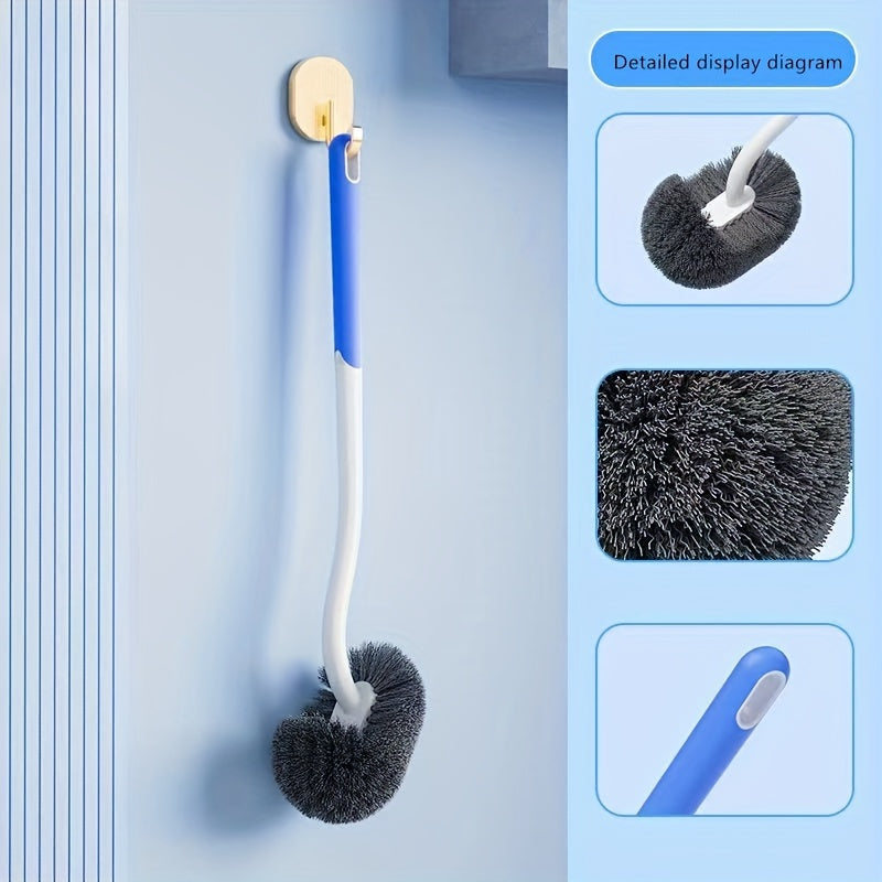 Ergonomic Non-Slip Toilet Brush - Reusable, Hygienic Bathroom Cleaning Tool with Durable Plastic Handle