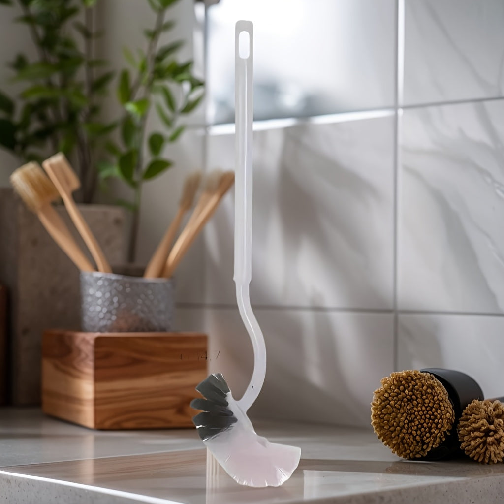 1pc C-Curve Design Toilet Brush - Cool Summer Limited Edition, Comfortable Handle, Thorough Cleaning with No Dead Spots - Suitable for Bathroom, Toilet, Kitchen, Bedroom, Car, Durable and No Power Required