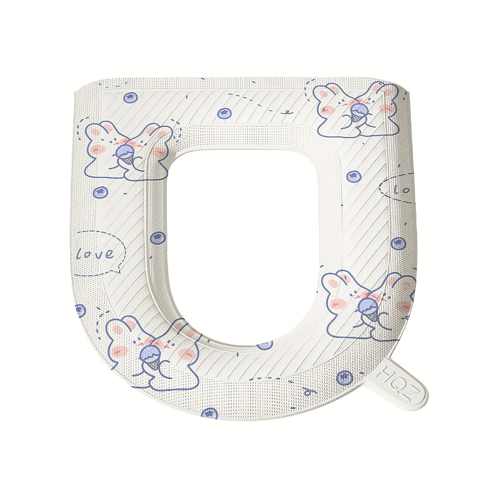Waterproof Toilet Seat Cushion with Cute Bunny Design - Soft, Washable, Portable, All-Season Comfort for Home Use, Buttocks Comfort|Playful Design|Easy Installation